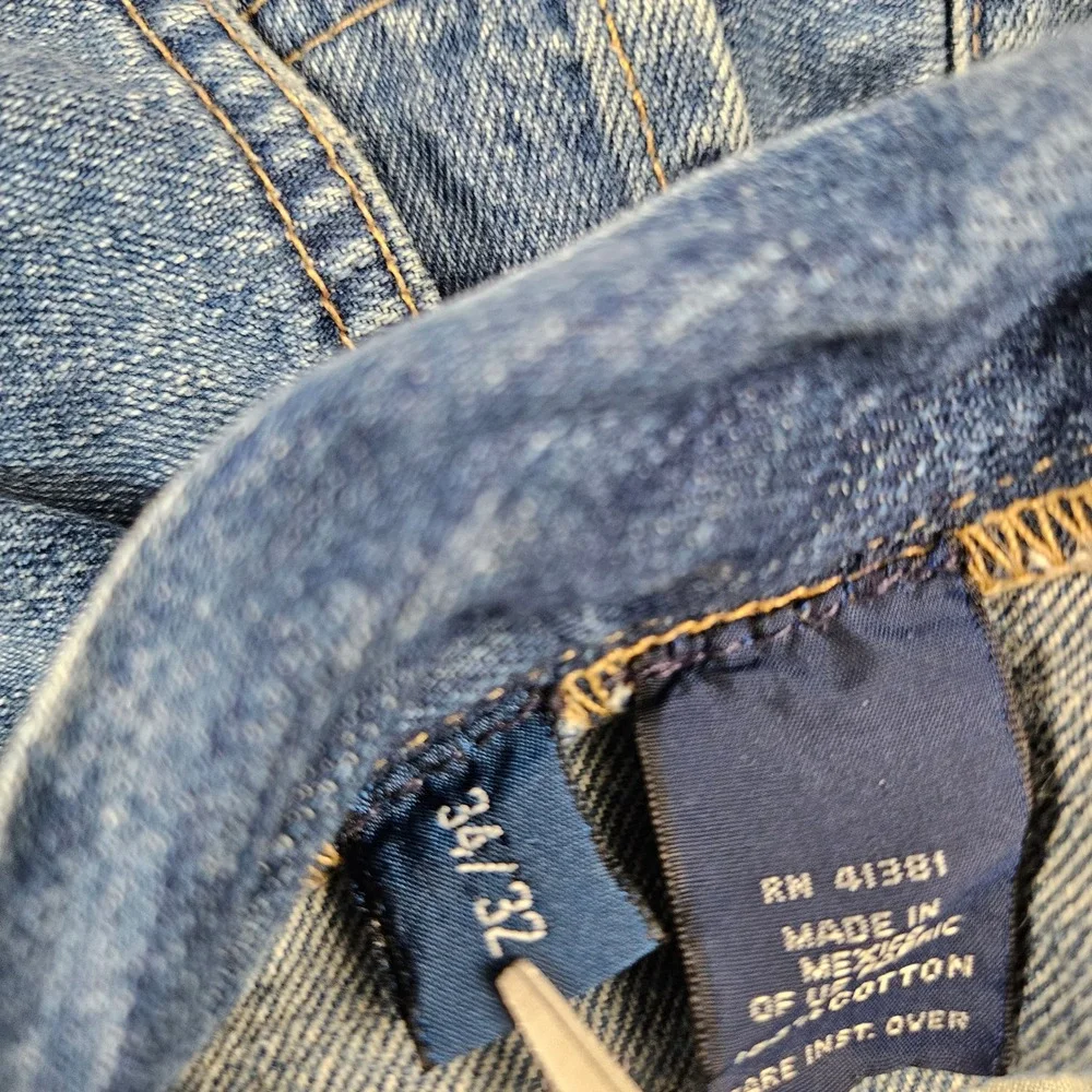 Polo Ralph Lauren Mens Straight Leg Jeans Medium Wash Blue Denim 34x32 RN41381